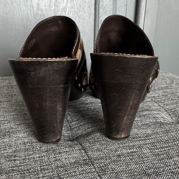 Coach Signature Brown and Tan Mules - Picture 2 of 4